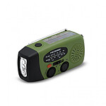 Metronic 477216 - Radio Joe dynamo d'urgence à chargement solaire 2000 mAh - Verte et noire