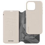 Decoded Étui Cuir pour iPhone 15 Pro Coque détachable Anti-chutes 1.2m Portefeuille Compatible MagSafe Clay