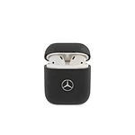 Mercedes Benz Coque pour Airpods 1 et 2 en Cuir Anti-Choc Noir