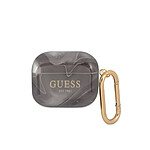 Guess Coque pour Airpods 3 New Marble Anti-choc Noir / Or