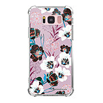 LaCoqueFrançaise Coque Samsung Galaxy S8 Plus Silicone antichocs Solides coins renforcés  transparente Motif Fleurs parme