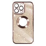 Avizar Coque pour iPhone 13 Pro Paillette Amovible Silicone Gel  Rose Gold