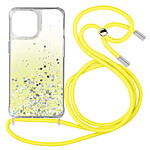 Avizar Coque Pour iPhone 11 Pro Dos Pailleté Avec Lanière Amovible Dégradé jaune