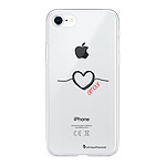 LaCoqueFrançaise Coque iPhone 7/8/ iPhone SE 2020 360 intégrale transparente Motif Coeur Noir Amour Tendance