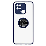 Avizar Coque pour Xiaomi Redmi 10C Bi-matière Bague Métallique Support Vidéo  bleu