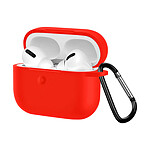 Avizar Coque pour Airpods Pro Souple Anti-traces Anti-rayures avec Mousqueton Rouge