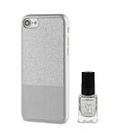 Muvit Coque pour iPhone 8 / 7 / 6S / 6 Paillette avec Vernis à Ongles Argent