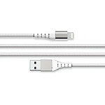 Force Power Câble Renforcé USB A/Lightning 3m - 2.4A Blanc Blanc