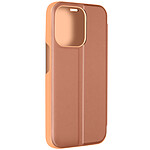 Avizar Étui Clear View pour iPhone 15 Pro Clapet Miroir Fonction Support  Rose Gold