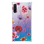 Evetane Coque Samsung Galaxy Note 10 anti-choc souple angles renforcés transparente Motif Fleurs Multicolores
