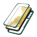 Avizar Coque pour Samsung Galaxy S22 Dos Plexiglas Avant Polymère Coins Renforcés  Contour vert