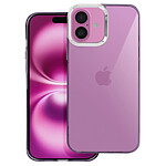 Avizar Coque pour iPhone 16 Plus Souple Design Fumé Contour Caméra Métallisé Violet