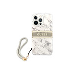 Guess Coque pour Apple iPhone 13 Pro Marble Strap Gris