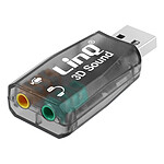 LinQ Carte Son Externe USB vers 2 Jack 3.5mm Audio Microphone Surround 5.1  noir