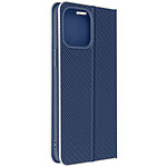 Avizar Étui pour iPhone 14 Pro Max avec Porte-carte Effet Carbone  Bleu et Argent