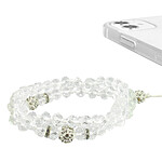 Avizar Bijou de Téléphone Bracelet à Perles Cristal Collection Krista transparent