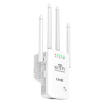 LinQ Extendeur Wifi Sans fil Longue Portée 300Mbps 4 Antennes Réglables  Blanc