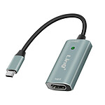 LinQ Carte de Capture Vidéo et Audio USB C vers HDMI Full HD 4K 30Hz  Noir et Gris