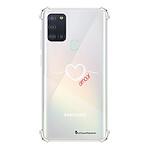 LaCoqueFrançaise Coque Samsung Galaxy A21S anti-choc souple angles renforcés transparente Motif Coeur Blanc Amour