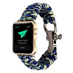 Avizar Bracelet Apple Watch 38 et 40 mm Cordon tressé en Nylon - Bleu et Vert