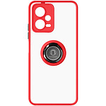 Avizar Coque pour Xiaomi Redmi Note 12 5G Bi-matière Bague Métallique Support Vidéo  Rouge