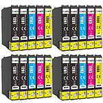 COMETE - Marque Française - T1285 - 20 Cartouches d'encre Compatibles avec Epson Stylus - 8 Noir + 4 Cyan + 4 Magenta + 4 Jaune