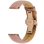 Avizar Bracelet pour Galaxy Watch 5 / 5 Pro / 4 Cuir véritable Boucle Papillon  rose poudré