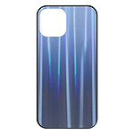 Avizar Coque iPhone 12 Mini Bi-matière Holographique Brillant Fine Légère bleu nuit