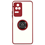 Avizar Coque pour Xiaomi Poco F4 5G Bi-matière Bague Métallique Support Vidéo  rouge
