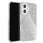 Avizar Coque Paillette pour iPhone 16 Hybride Design Glamour Argent