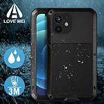 Love Mei Coque pour iPhone 12 / 12 Pro Anti-pluie Antichoc 3m Intégrale Powerful  Noir