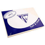 CLAIREFONTAINE Paquet 100 Couvertures reliure Text&Cover Cuir 240g A4 210x297 mm Ivoire x 5