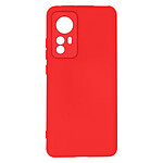 Avizar Coque pour Xiaomi 12 et 12X Silicone Semi-rigide Finition Soft-touch Fine  rouge