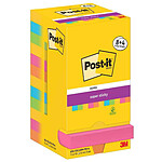 POST-IT Bloc-note adhésif Super Sticky Notes, 76 x 76 mm Jaune, bleu, jaune citron, rose
