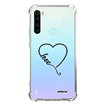 Evetane Coque Xiaomi Redmi Note 8 T anti-choc souple angles renforcés transparente Motif Coeur love