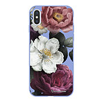 LaCoqueFrançaise Coque iPhone X/Xs Silicone Liquide Douce lilas Fleurs roses