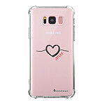 LaCoqueFrançaise Coque Samsung Galaxy S8 Plus Silicone antichocs Solides coins renforcés  transparente Motif Coeur Noir Amour