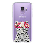 Evetane Coque Samsung Galaxy S9 360 intégrale transparente Motif Leopard Couronne Tendance