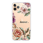 LaCoqueFrançaise Coque iPhone 11 Pro Max silicone transparente Motif Amour en fleurs ultra resistant