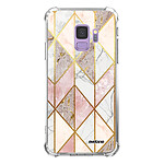 Evetane Coque Samsung Galaxy S9 anti-choc souple angles renforcés transparente Motif Marbre Rose Losange