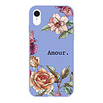 LaCoqueFrançaise Coque iPhone Xr Silicone Liquide Douce lilas Amour en fleurs