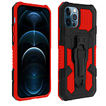 Avizar Coque iPhone 12 Pro Max Antichoc Béquille et Clip Ceinture Métallique rouge