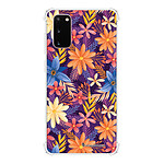 LaCoqueFrançaise Coque Samsung Galaxy S20 anti-choc souple angles renforcés transparente Motif Fleurs violettes et oranges