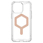UAG Coque MagSafe pour iPhone 15 Pro Max Antichoc Fine Transparent et Rose Gold série Plyo