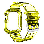 Avizar Bracelet pour Apple Watch 49mm Silicone Bumper Ajustable  transparent jaune