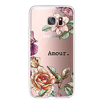 LaCoqueFrançaise Coque Samsung Galaxy S7 Edge 360 intégrale transparente Motif Amour en fleurs Tendance
