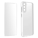 Avizar Coque pour Samsung Galaxy S21 FE Silicone Souple et Film Verre Trempé Dureté 9H Transparent