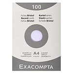 EXACOMPTA Étui de 100 fiches - bristol quadrillé 5x5 non perforé 210x297mm - Blanc x 10