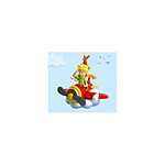 Le Petit Prince - Figurine Le Petit Prince et le renard en avion 7 cm
