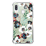 LaCoqueFrançaise Coque Samsung Galaxy A40 anti-choc souple angles renforcés transparente Motif Fleurs vert d'eau